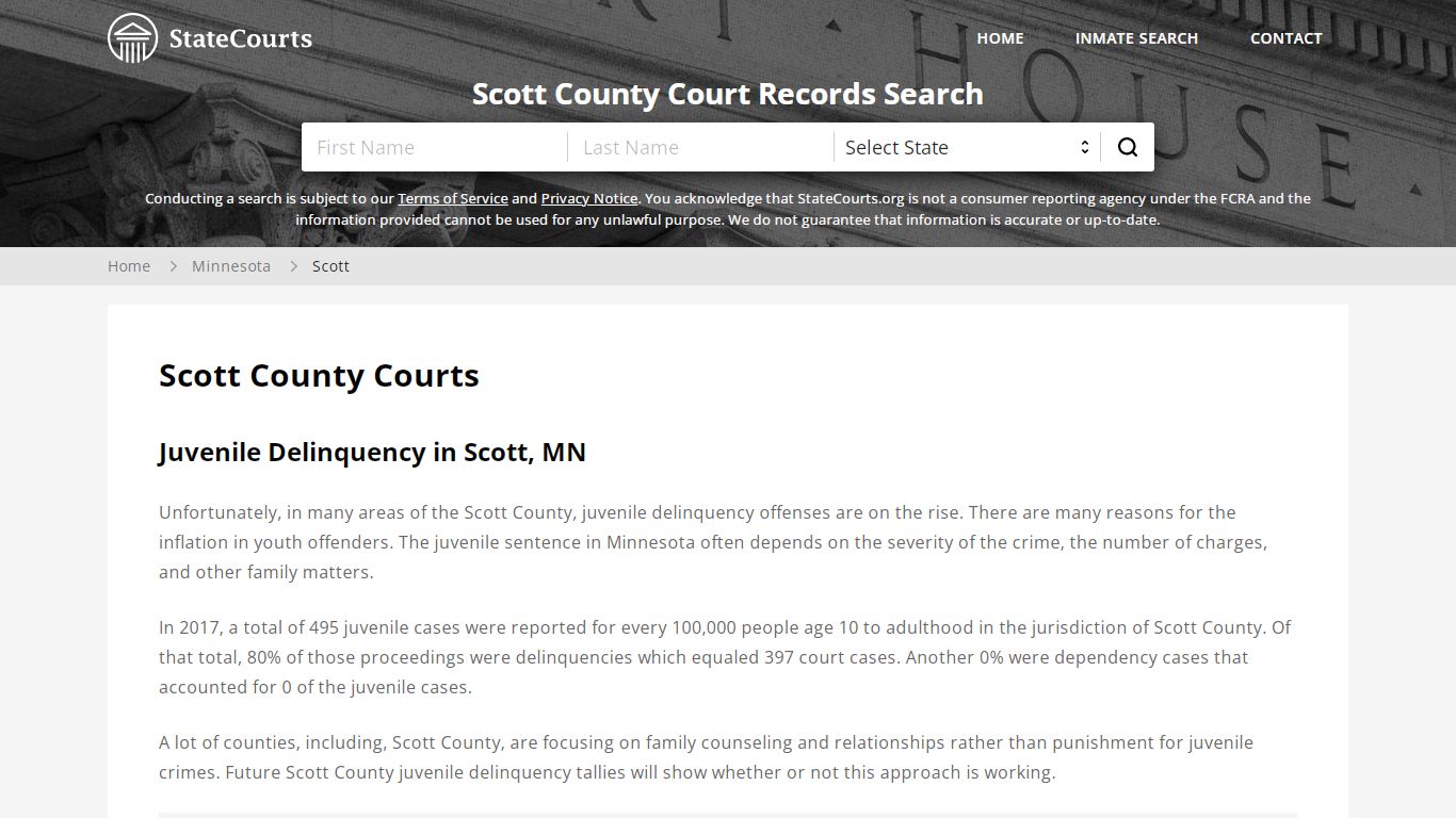 Scott County, MN Courts - Records & Cases - StateCourts